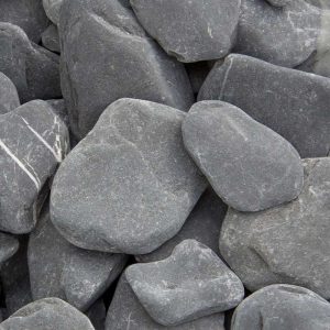 Flat Pebbles 30-60 mm zwart Midi Bigbag 1050 kg